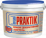 Краска декоративная Praktik "Шагрень", 0,5-1 мм, белая, 14 кг