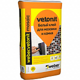 Клей для мозаики и камня Vetonit Mosaic, белый, 25 кг