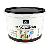 Краска фасадная VGT ВД-АК-1180, белоснежная, 15 кг